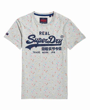 Superdry Vintage Logo All Over Print Mid Férfi Pólók Szürke | RZIWE2967